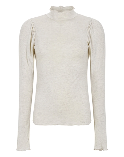 Soft Rebels - SRRoman Frill Langærmet Trøje - Arctic Wolf Melange